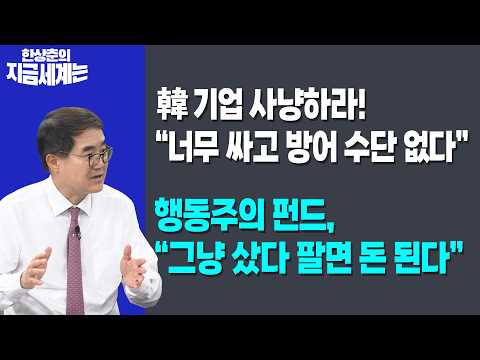韓 기업 사냥하라! “너무 싸고 방어 수단 없다” | 행동주의 펀드, “그냥 샀다 팔면 돈 된다” | 한상춘 한국경제신문 논설위원