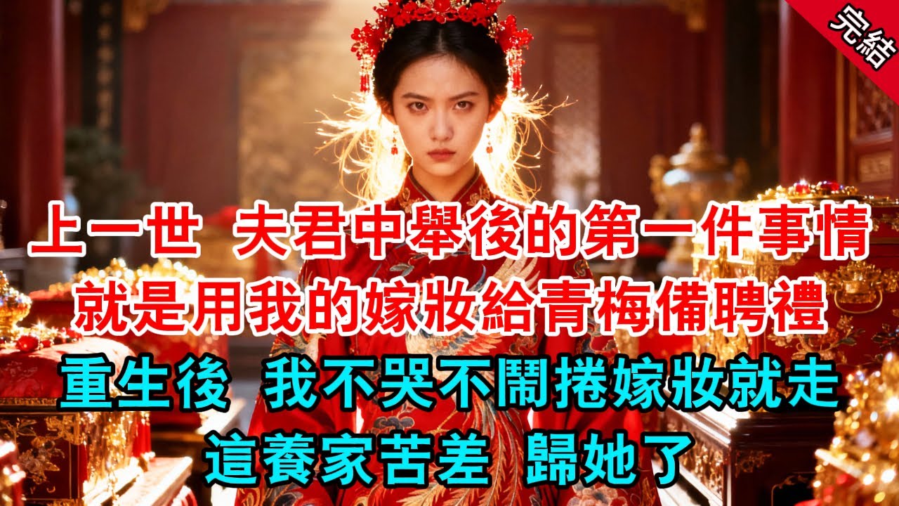 上一世 夫君中舉後的第一件事情 就是用我的嫁妝給青梅備聘禮 重生後 我不哭不鬧捲嫁妝就走 這養家苦差 歸她了...#原創 #古言 #小說