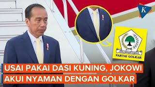 Jokowi Akui Nyaman dengan Golkar Usai Pakai Dasi Kuning