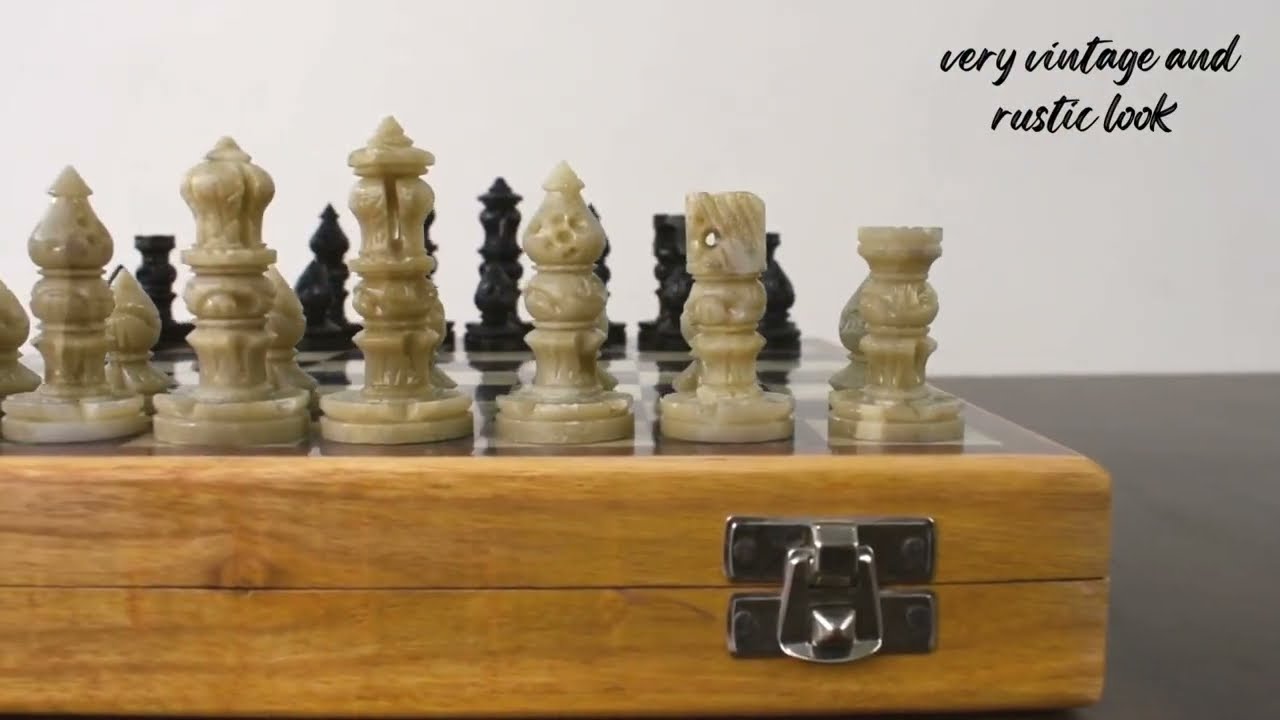 Buy Vintage Chess Set With Resin Board and Metal Pieces / Ajedrez