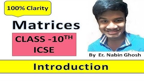 Chapter 9 Matrices Class 10 ICSE | Introduction | full chapter | maths | part 01