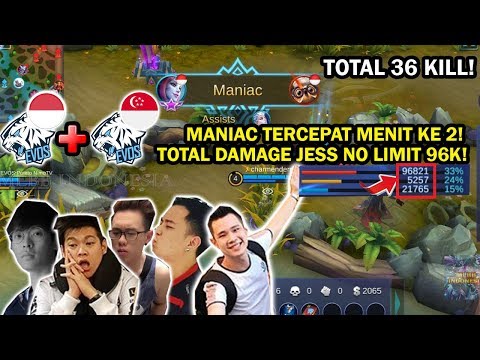 MATCH TERGOKIL EVOS INDO DAN EVOS SG! TOTAL 36 KILL! JESS NO LIMIT MANIAC TERCEPAT MENIT K 2!