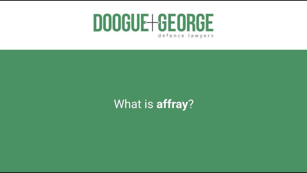 What is affray? - YouTube