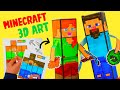 Minecraft 3D Art: Crafting, Coloring &amp; Assembling Steve, Alex, and Creepers