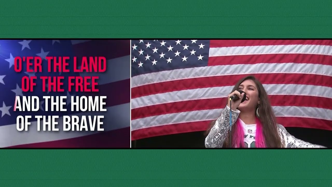 New York Jets vs New England Patriots MetLife Stadium - National Anthem by Candice Lee