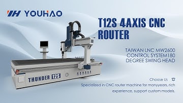 YOUHAOCNC 4-Axis Swing Head, 8-Tool Magazine, Automatic Tool Changer