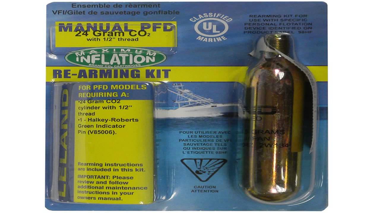 Mustang Survival 33 Gram CO2 Cylinder Rearm Kit Adult Universal KIT YouTube