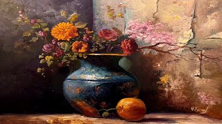 : How I Paint Still Life Just By 4 Colors Oil Painting Still Life Step By Step 88 By Yasser Fayad