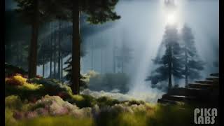 😌 Tranquil Harmony: The Dance of Light and Shadow in the Forest 🌲🌞