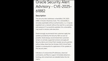 Oracle Security Alert #oracle #cybersecurity