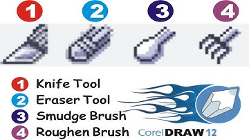 CorelDraw 12 - knife eraser smudge roughen - Class 5 | Lunar Computer College
