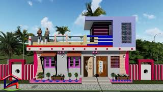 4 Bedroom House 32x30 | 32x30 House Design | 32x30 Village house design 3d