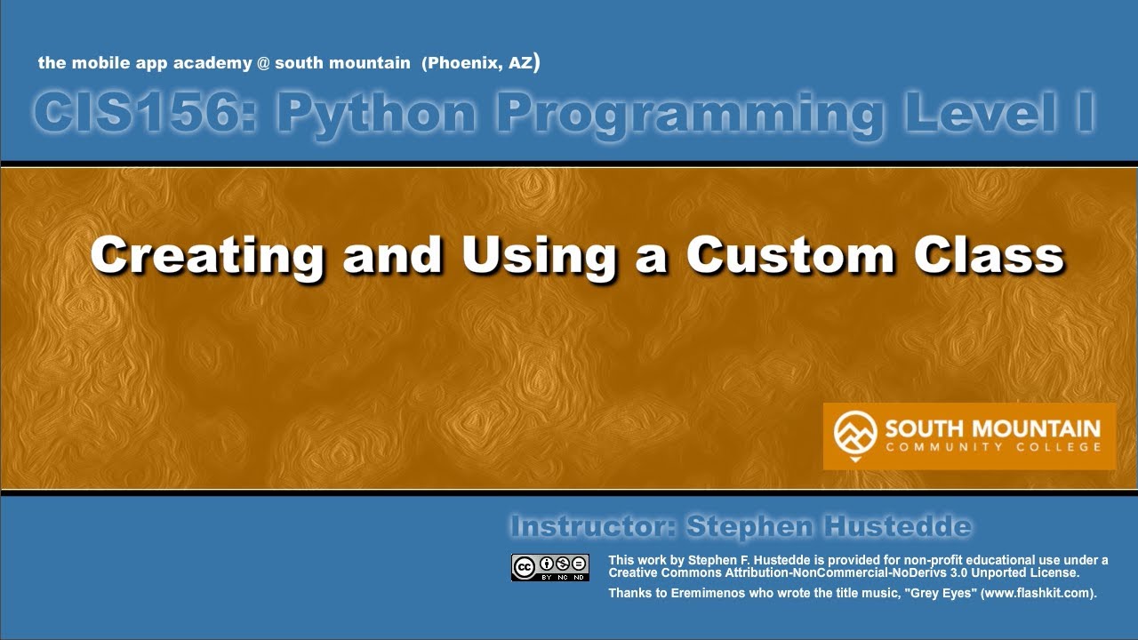 Python 08C - Creating and Using a Custom Class - YouTube