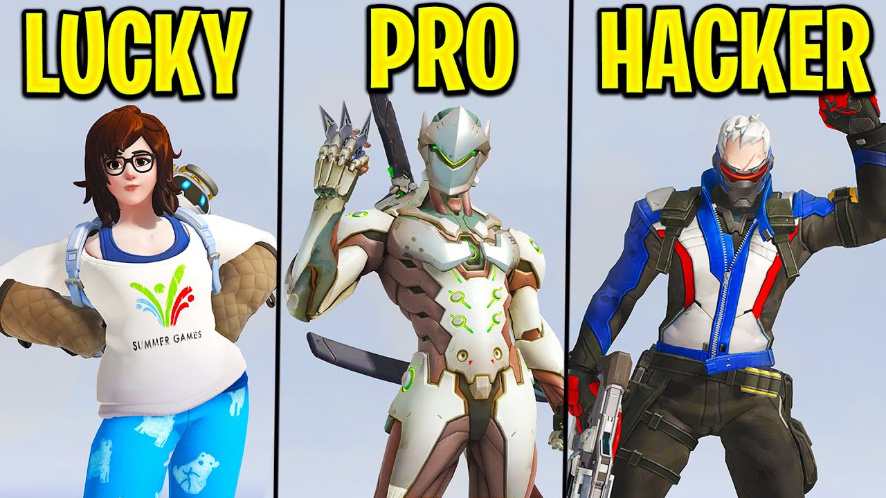 LUCKY vs PRO vs HACKER - Overwatch