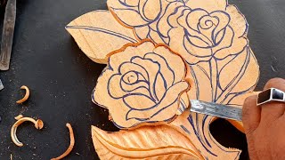 Flower making wood || Carving for beginners