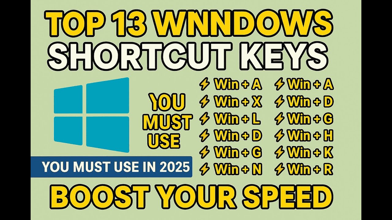13 Windows Shortcut Keys in 2025 That Will Make You 3× Faster | Must-Know Tips!