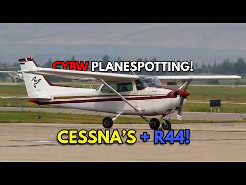 Springbank Airport Cessna Spotting + R44 Helicopter Departure