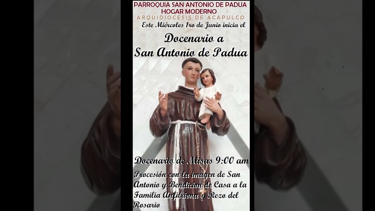 ✅INVITACION AL DOCENARIO DE MISAS EN HONOR A NUESTRO SANTO PATRONO