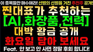 [찐대표 대박 추천주] 지금 꼭 사야하는 대박 황금 종목 공개!