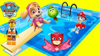 Paw Patrol Playground Waterslide Pool Compilation