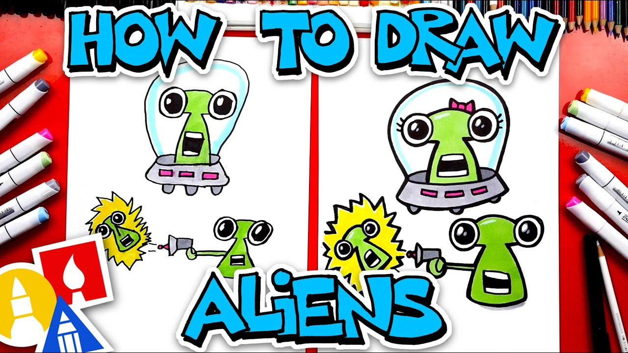 How To Draw Funny Cartoon Aliens - Youtube