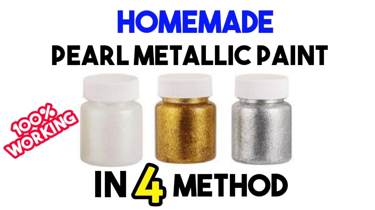 DIY Paint: How to make Acrylic Metallic Paint at home/Homemade gold paint/Homemade  metallic paint 