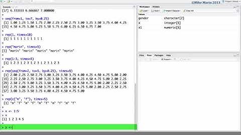 Introduction to R Programming  Creating Vectors, Matrices, and Other Intro Topics R Tutorial 1 2