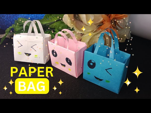How To Make Paper gift bag - How To Make Paper Handbag - Origami Paper Bag  Tutorial - School hacks - YouTu…