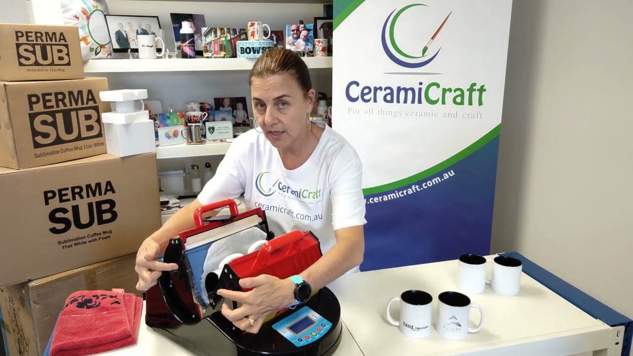 Two mugs at a time in Freesub P6800 Sublimation Heat Press