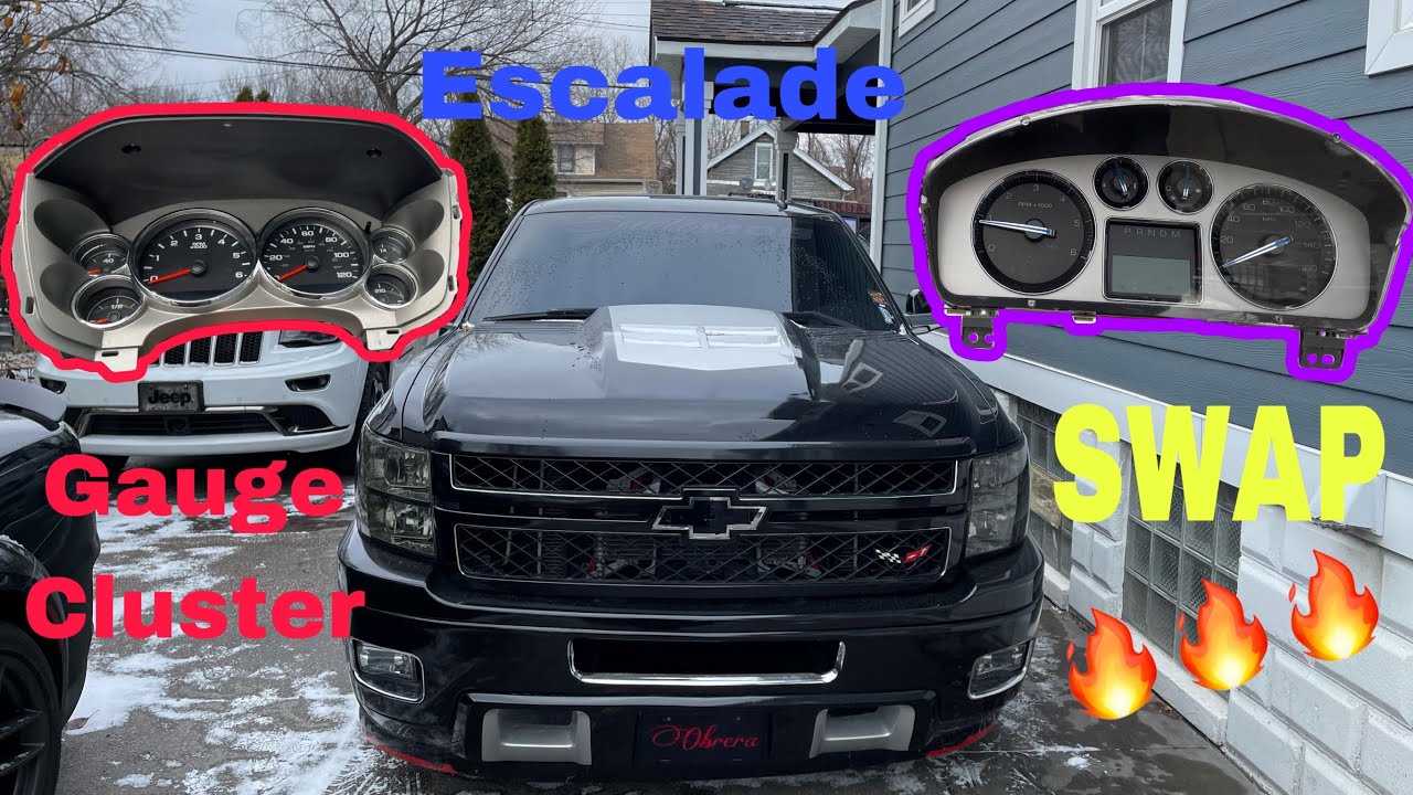 ESCALADE GAUGE CLUSTER SWAP On My NNBS SILVERADO!! YouTube