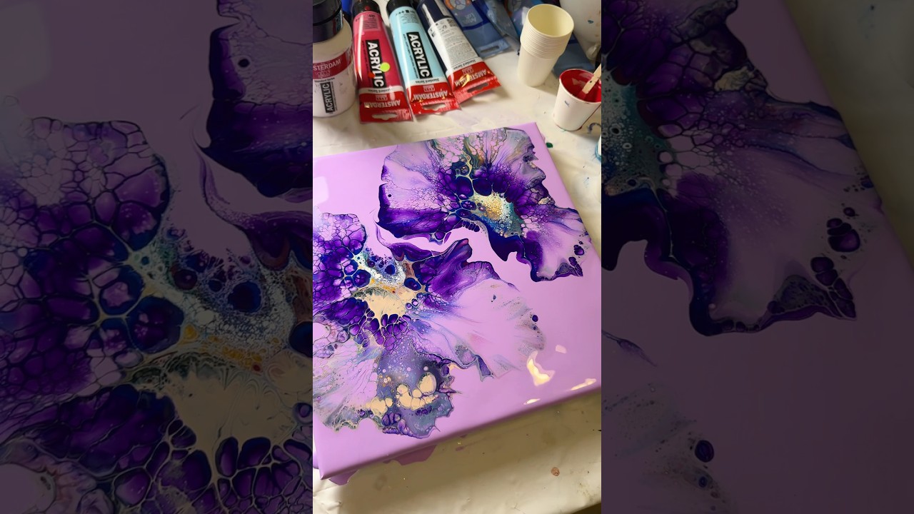 Фиолетовая акриловая заливка — смотрите полное видео, загруженное сейчас 