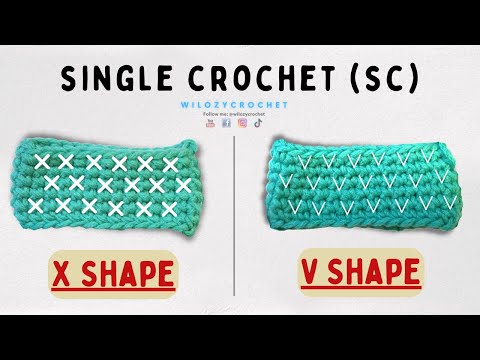 How To Crochet For Beginners: Single Crochet in V Shape And X Shape - Easy Crochet Tutorial