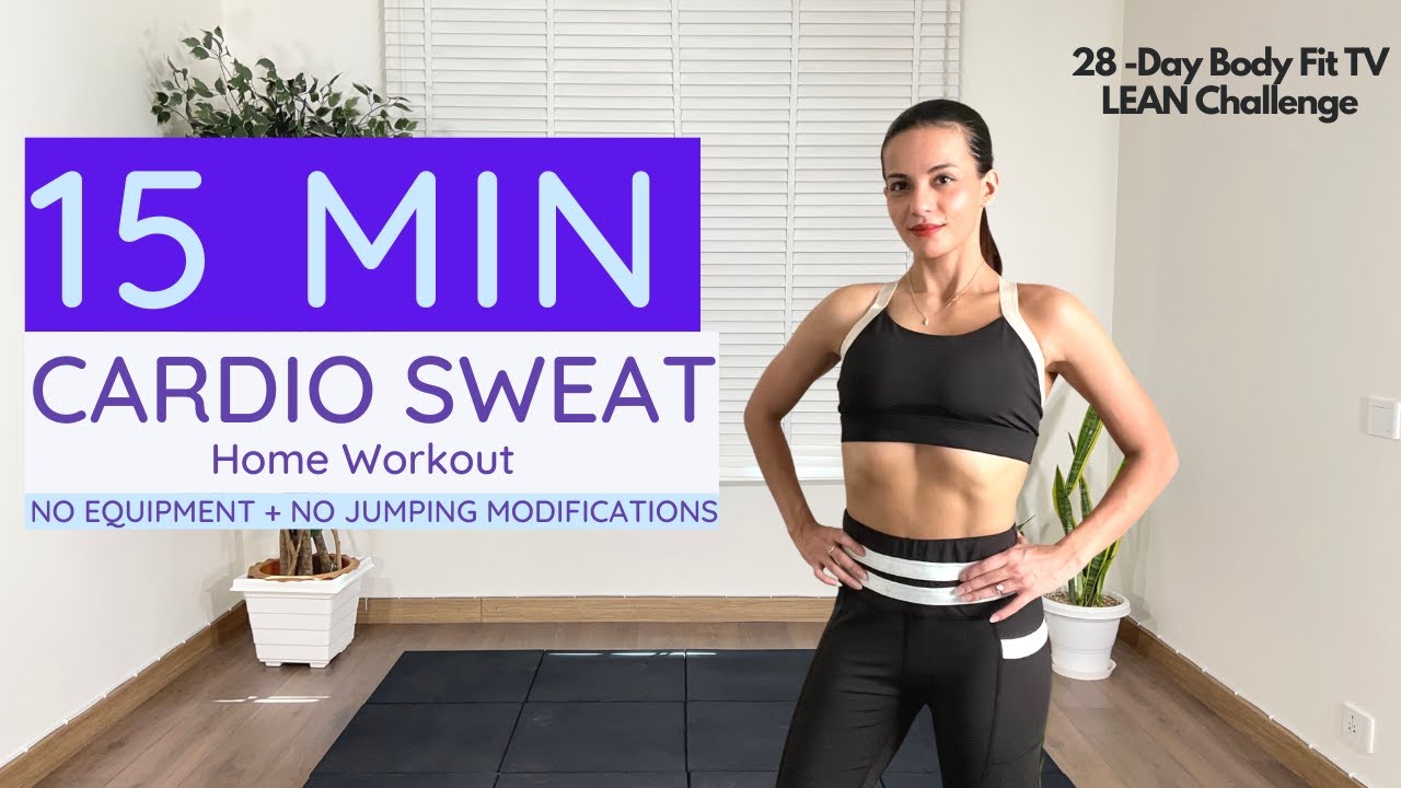 15 Minute CARDIO Workout (No Equipment + No Jumping Modifications) I
