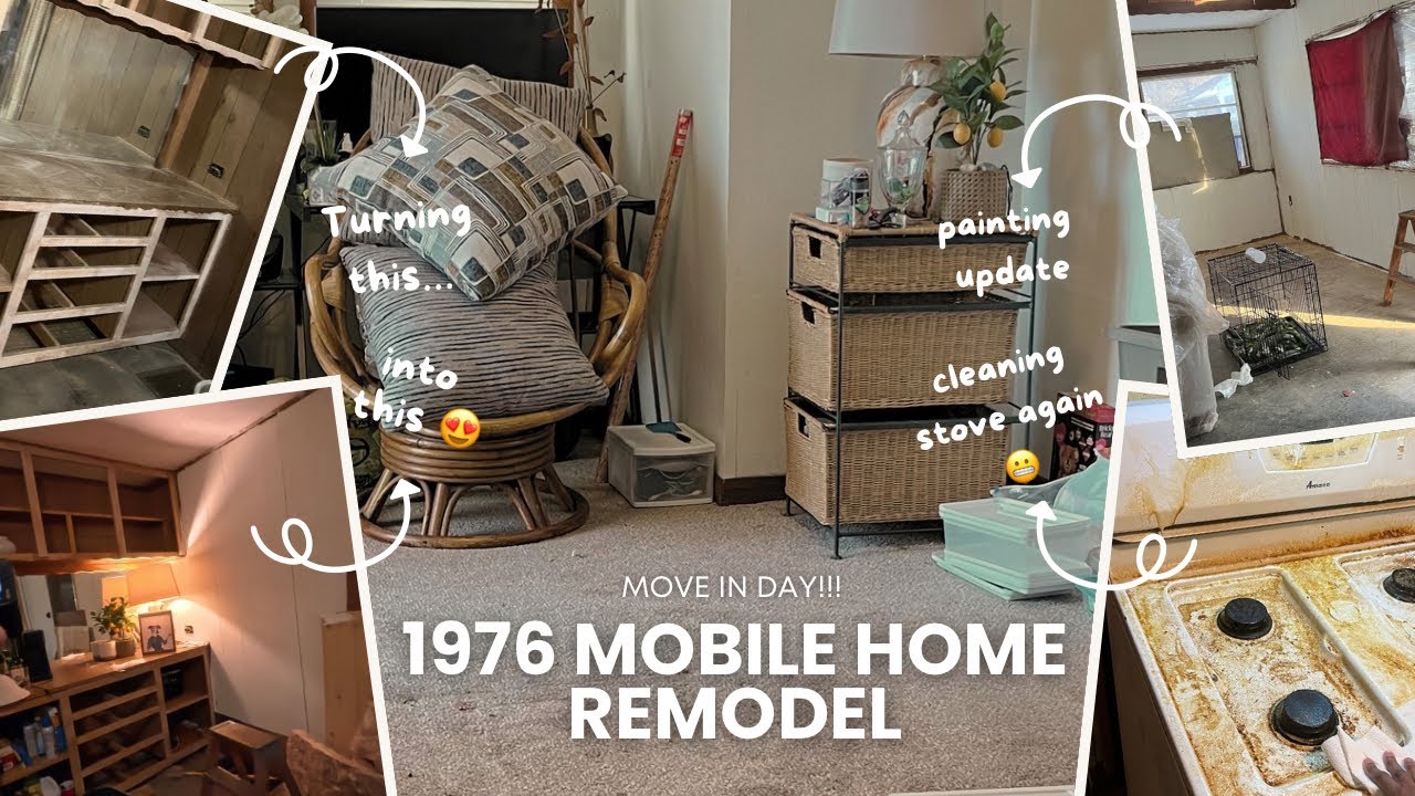 MOVING INTO OUR HALF DONE 1976 MOBILE HOME !!!!! 😱 | day 10 👷🏽‍♀️🔨 | we got the kilz paint!! 