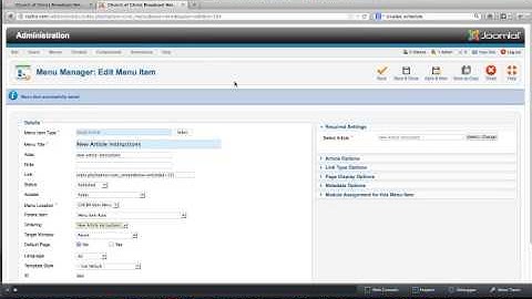 Creating New Menu Item in Joomla 2.5 by Hammond Burke