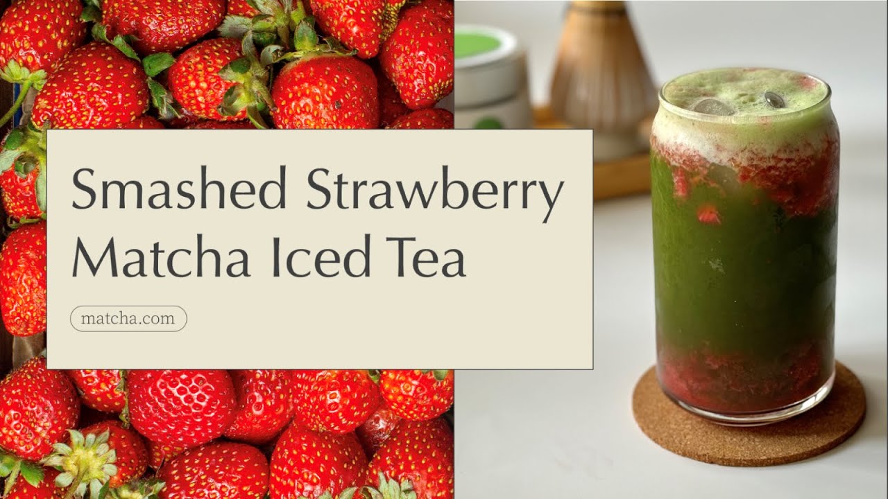 Smashed Strawberry Matcha Iced Tea | Fruity Summer Sip - YouTube