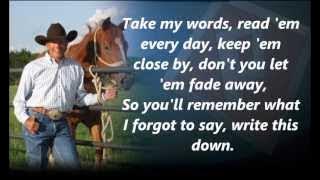 George Strait Write This Down with Lyrics