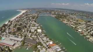 Drone flyover - sunset beach, treasure island, fl