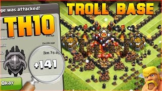 Clash of Clans | BEST TH10 Troll Base | EPIC MASTER LEAGUE NOOB TROLLING!! | After CoC New Update