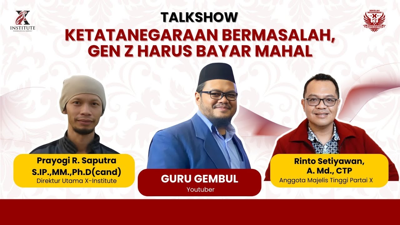 Talkshow Ketatanegaraan Bermasalah, Gen Z Harus Bayar Mahal Bersama Guru Gembul