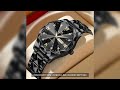 Men Watch Water Diamond Luxury Night Glow Double Calendar Quartz Movement 41mm Blue Gold Stainless S