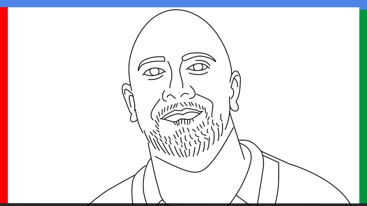 How to draw Dwayne Johnson (The rock) step by step for beginners - YouTube