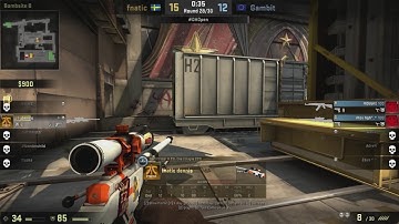 Fnatic Dennis 4K w/ 1v3 Clutch vs Gambit Train @ DREAMHACK SUMMER 2017