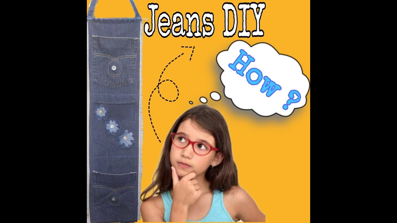HOW TO MAKE JEANS WALL HANGING How to reuse jeans Jeans DIY