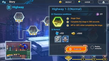 ROCKMAN X DIVE OFFLINE : Highway 1-2 (Normal) Deep Element Hidden