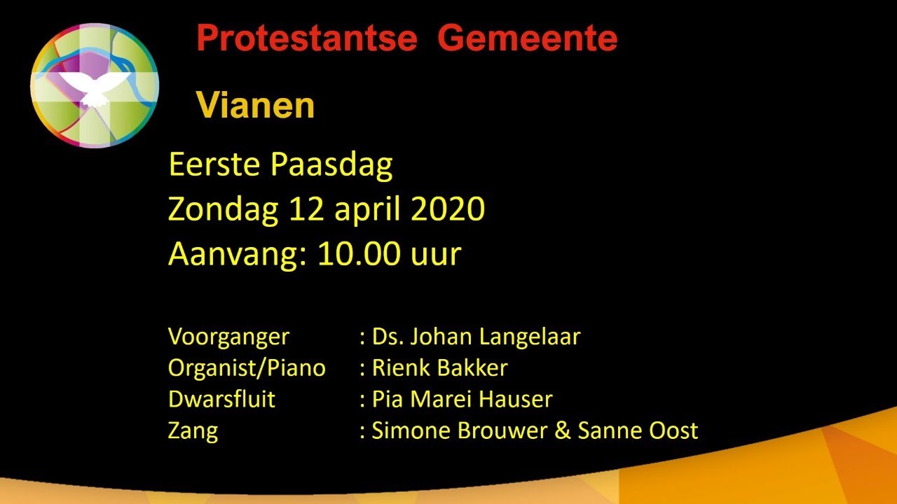 Paasviering PKN Vianen (zondag 12 april 2020) - YouTube