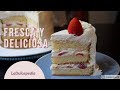 TARTA de FRESAS con CREMA (NATA) estilo JAPONÉS | LaDulcepedia!❤