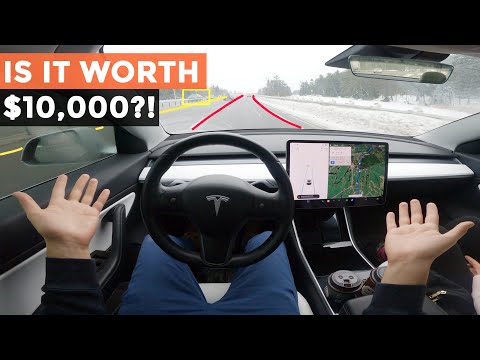 Обзор Tesla Model 3 с автопилотом и полным самостоятельным вождением! Стоит 10 000 долларов?