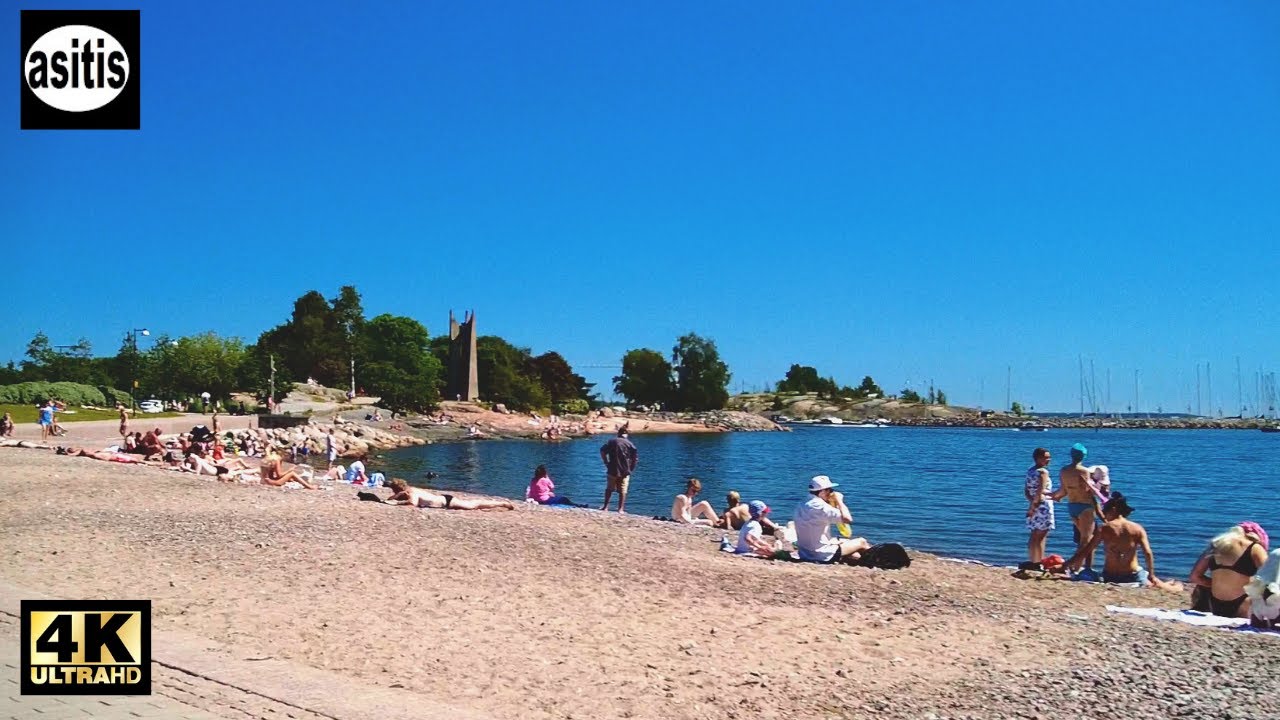 Walking in the Southern Helsinki Seaside Promenade - Warm Midsummer's Day (Juhannus 2022)