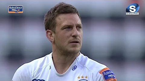 Jimmy Gopperth Penalty after Jamie Heaslip upended - Ospreys v Leinster 11th  April 2014